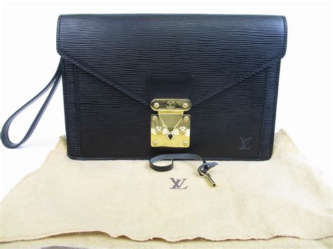 louis vuitton black epi leather clutch|Louis Vuitton epi leather briefcase.